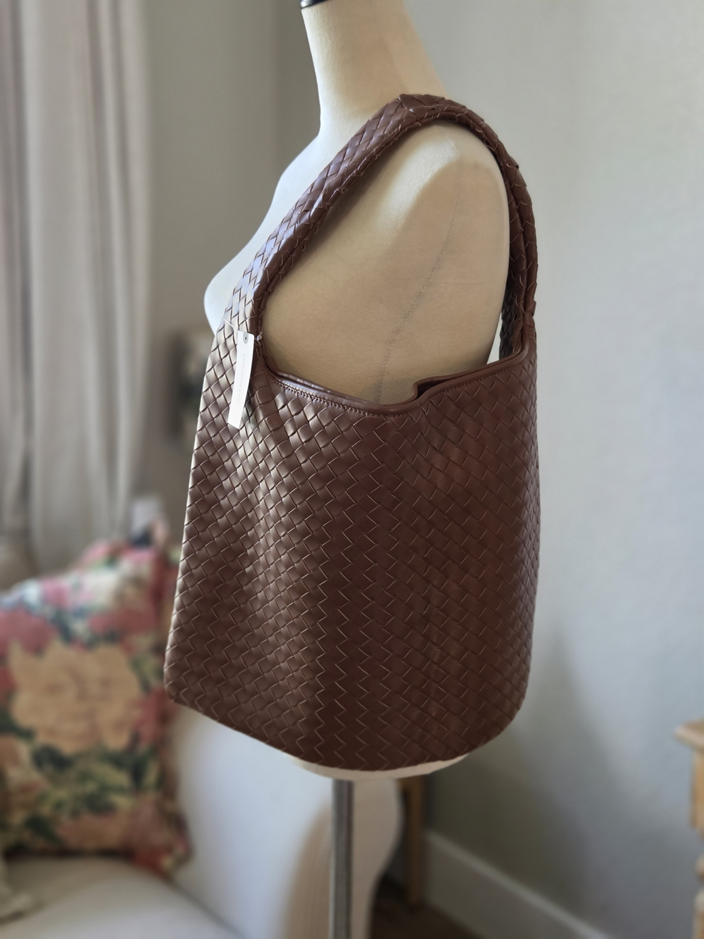 Anthropologie Braided Woven Shoulder Bag in Brown